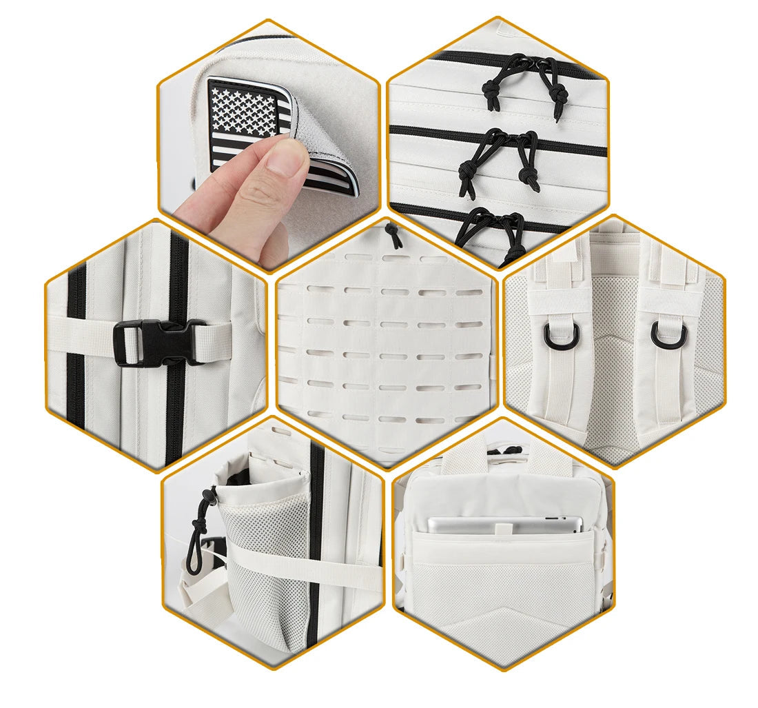 25L/45L Tactical Backpack for Men and Women Outdoor Survival Bug Out Bag Small School Rucksack Hking with Bottle Holder 