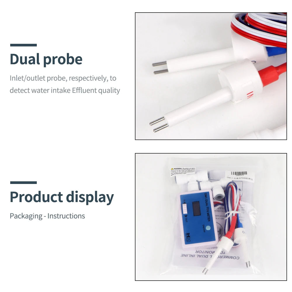 Dual-Probe Inline TDS or EC Water Meter