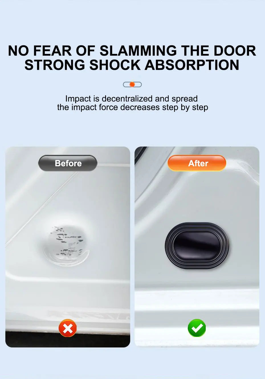 SEAMETAL 12Pcs Upgraded Car Door Gap Cushion Hood Bumper Shock Absorber Reduce Noise Door Protection Pad Universal for Sedan Suv