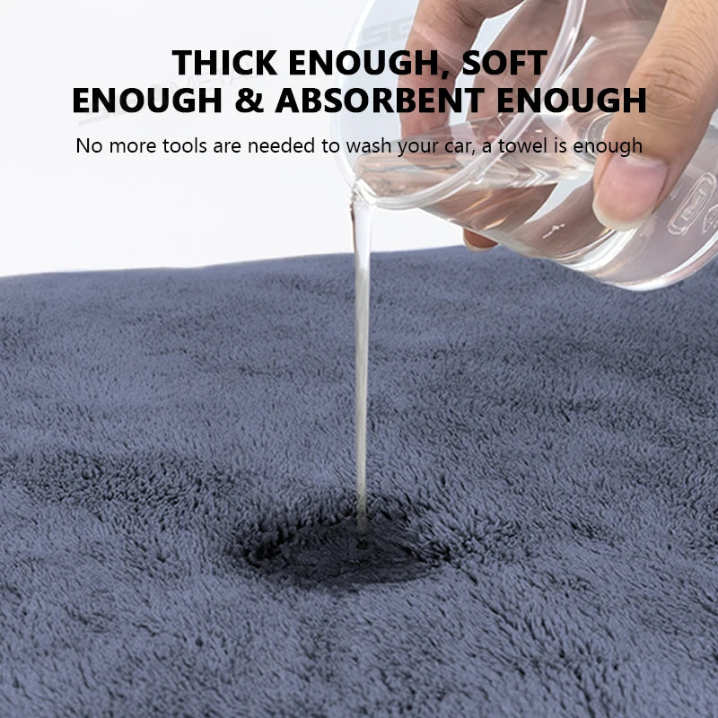 Serviette de lavage de voiture en microfibre 160×60 cm Chiffon de séchage double face