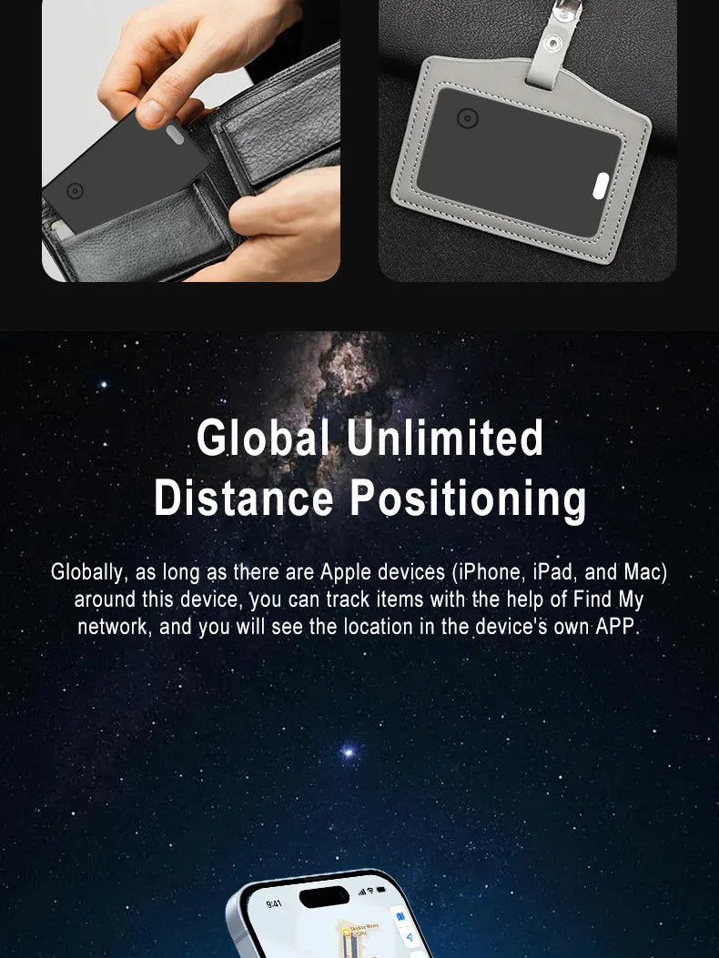 Tökéletesen vékony Find My Card nyomkövető a pénztárcáért VAT táskáért útlevél hátizsák fogantyú utazótáska laptop iOS csak Apple Bluetooth Anti Lost Locator Devi