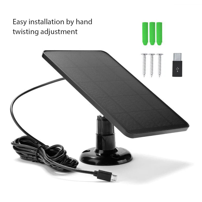 10W 5V Solar Panel Micro Type-C Outdoor Solar Cells Charger Solar Panels for Security Camera Small Home Light System 