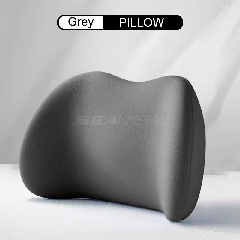 SEAMETAL Memory Foam Car Neck Pillow Lumbar Support Cushion Ergonomics Headrest Pillow Breathable Washable Cover Reduce Soreness