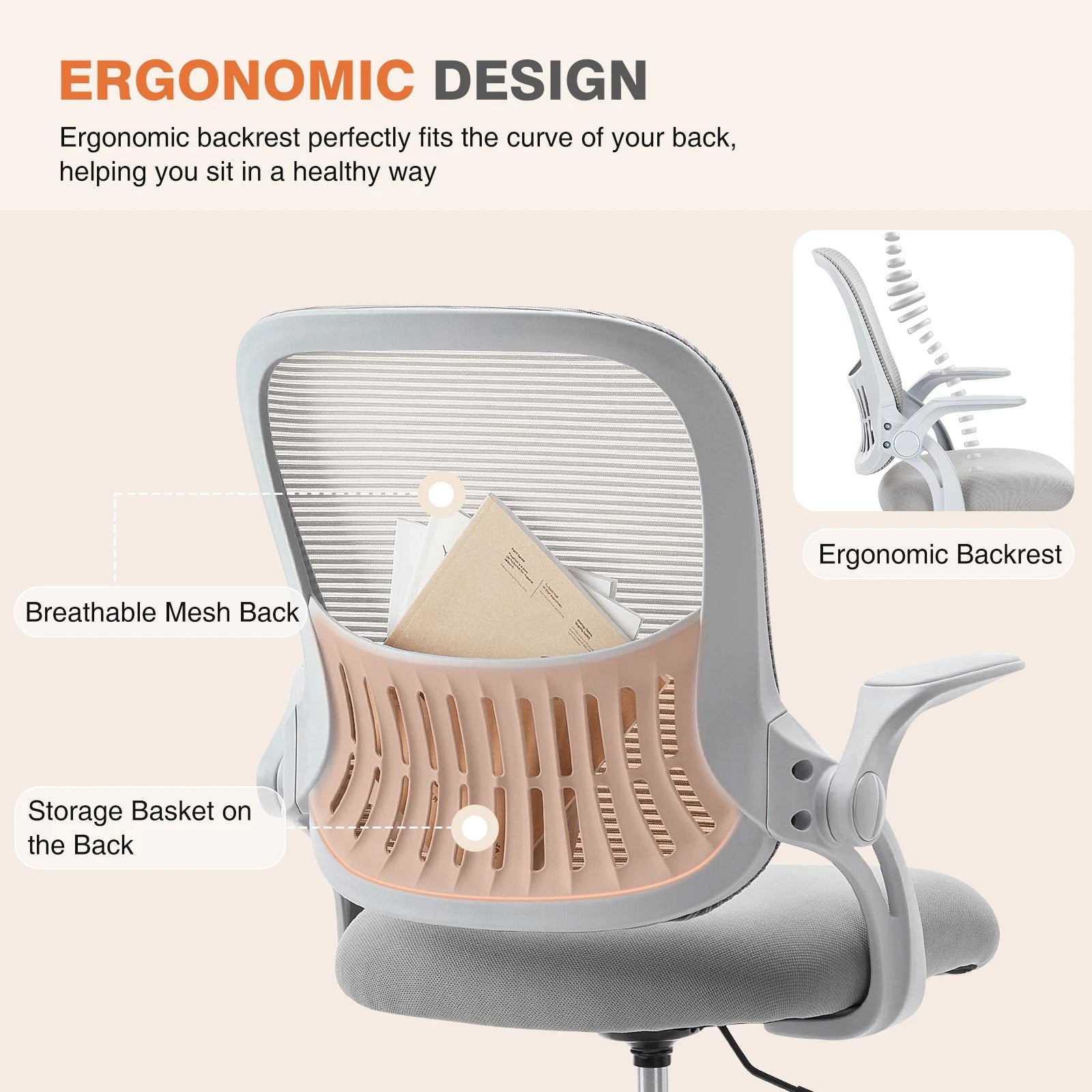 Ergonomic Mesh Office Chair with Lumbar Support & Adjustable Height