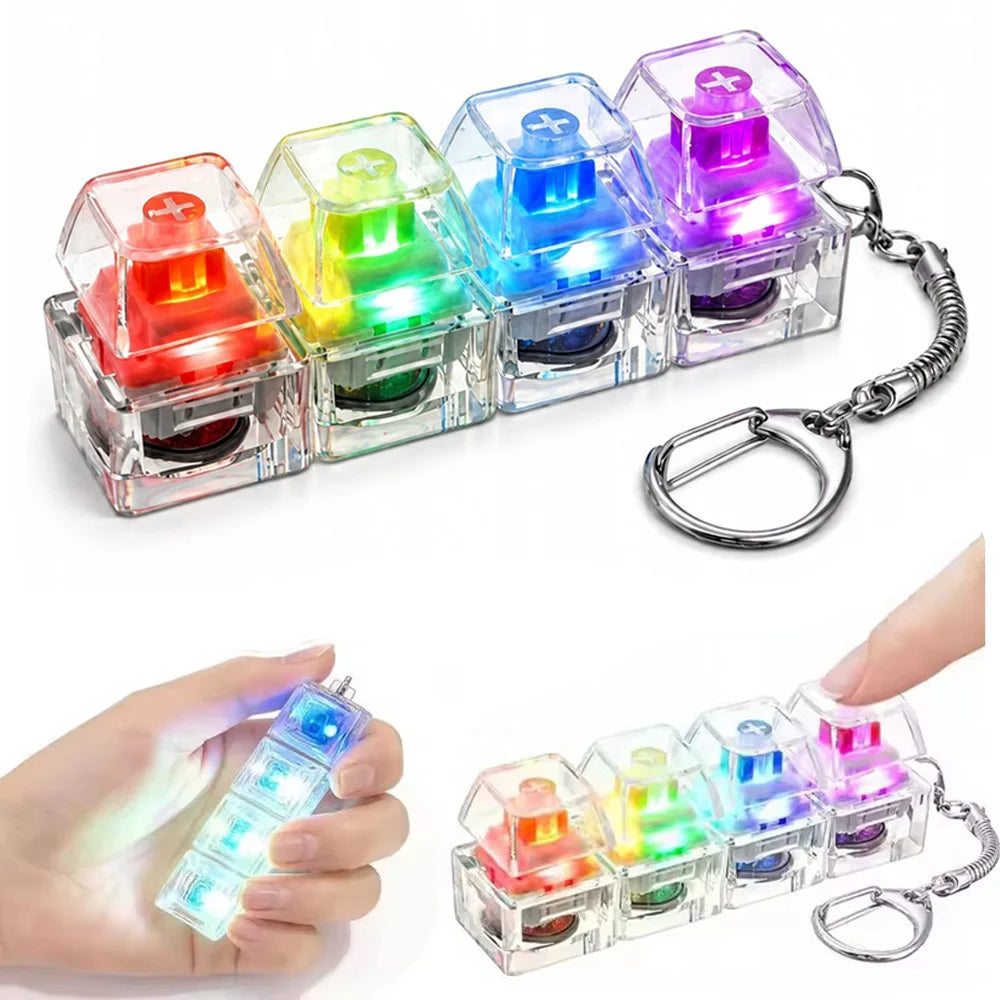 Νέο LED Φως Up Keyboard Keychain Διασχιστικά Παιχνίδια 4 Κλειδιά Κουμπιά Πληκτρολογίου Παιχνίδι Ανησυχίας Καρύκευμα Παζλ Ταχύτατη Αποστολή