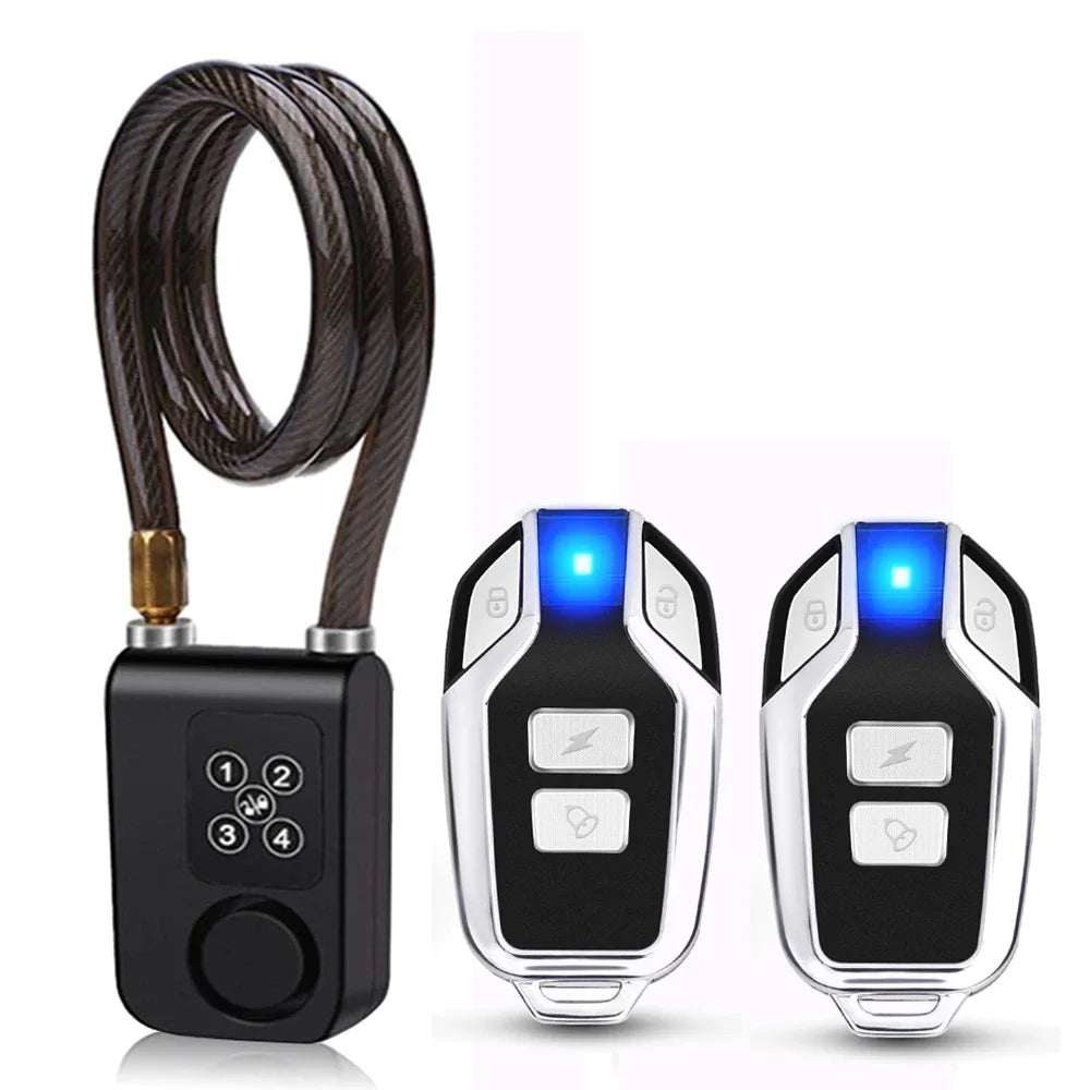 Bicycle Cable Alarm Lock with Remote