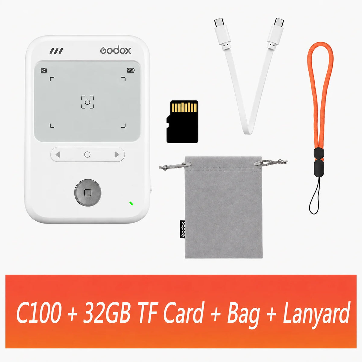 0|Godox C100 Visor Transparente Câmara Mini Portátil CCD Câmara Retrô 128g Armazenamento Expandido para Filmagem Vlog Presente