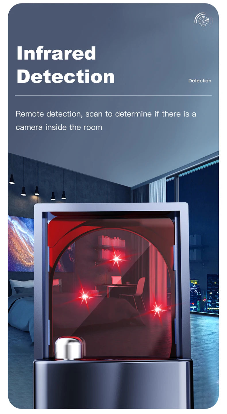 Hidden Camera Detector Anti-Spy Car GPS Tracker Listening Device Bug RF Wireless All Signal Scanner Gadget Security Protection 