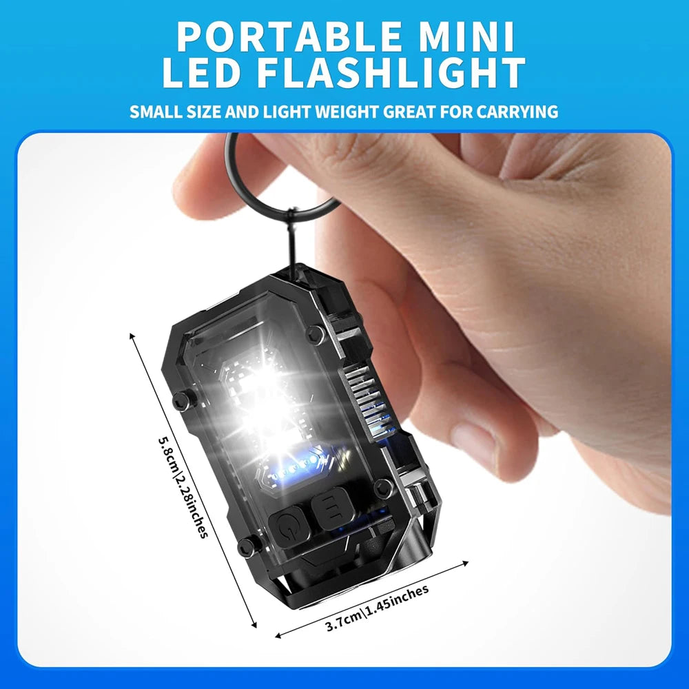 Lanterna do Bolso Potente, Lanterna Magnética, LED Super Brilhante, EDC Mini Lanterna de Includes COB LED