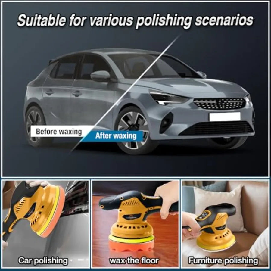 Cordless 6-Inch Buffer Polisher for Dewalt 20V Batteries