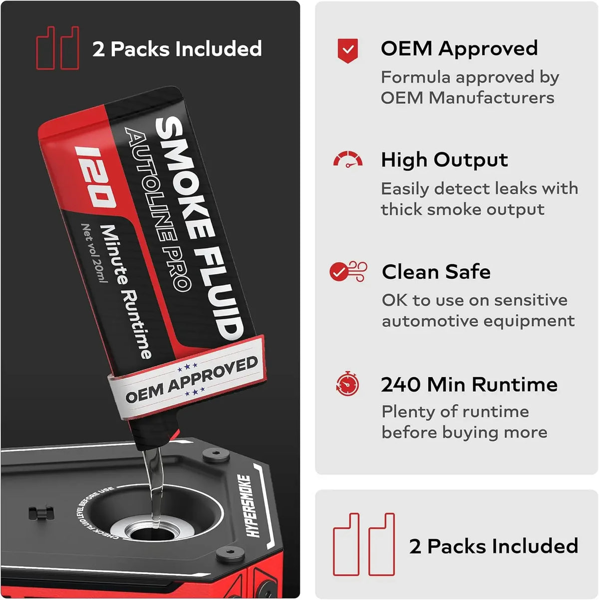 S11 AutoLine Pro HyperSmoke™ automobilska dimna mašina EVAP vakuumski tester curenja – prilagodljiv tlak –