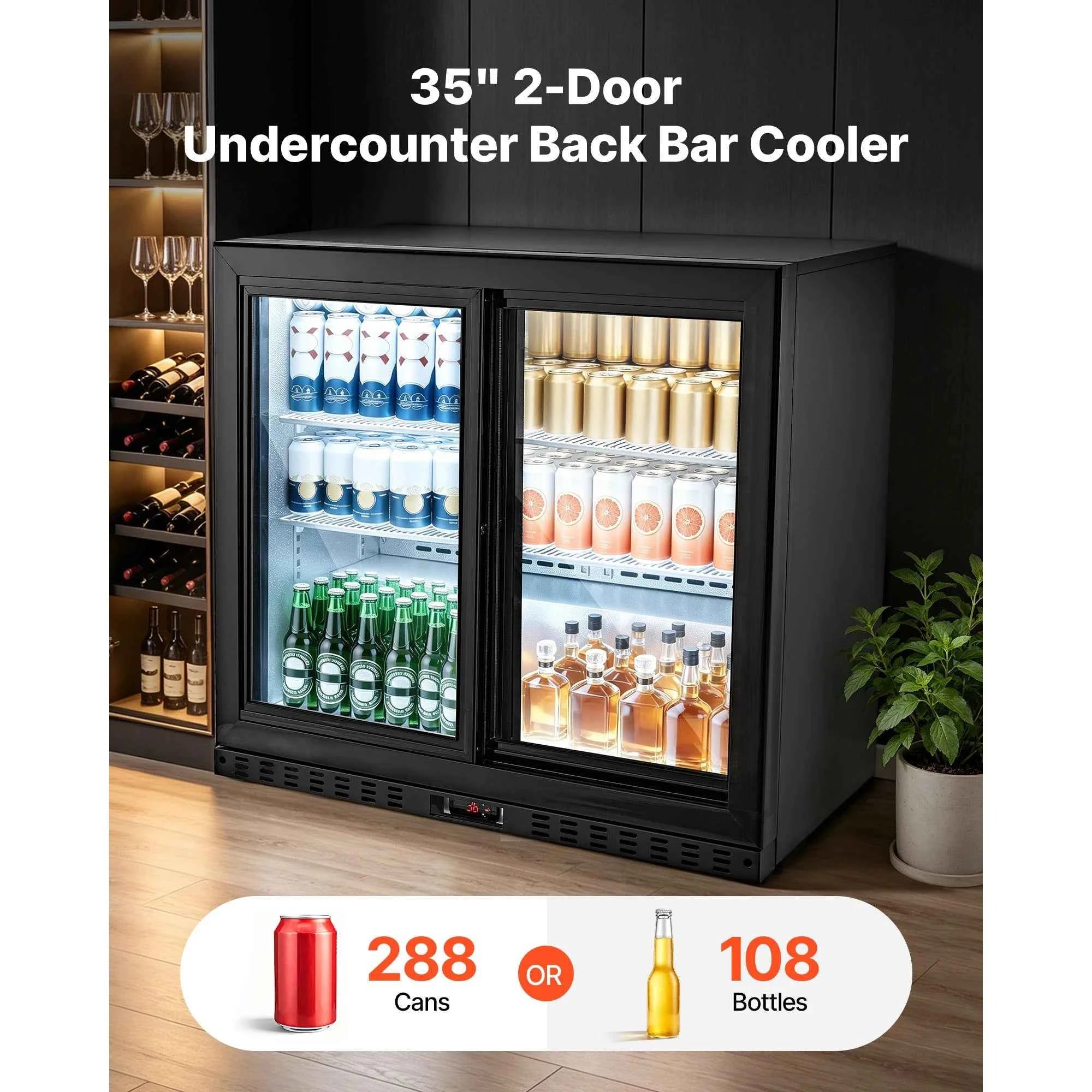 7.4/11.4 Cu. Ft. Back Bar Cooler with LED Lighting