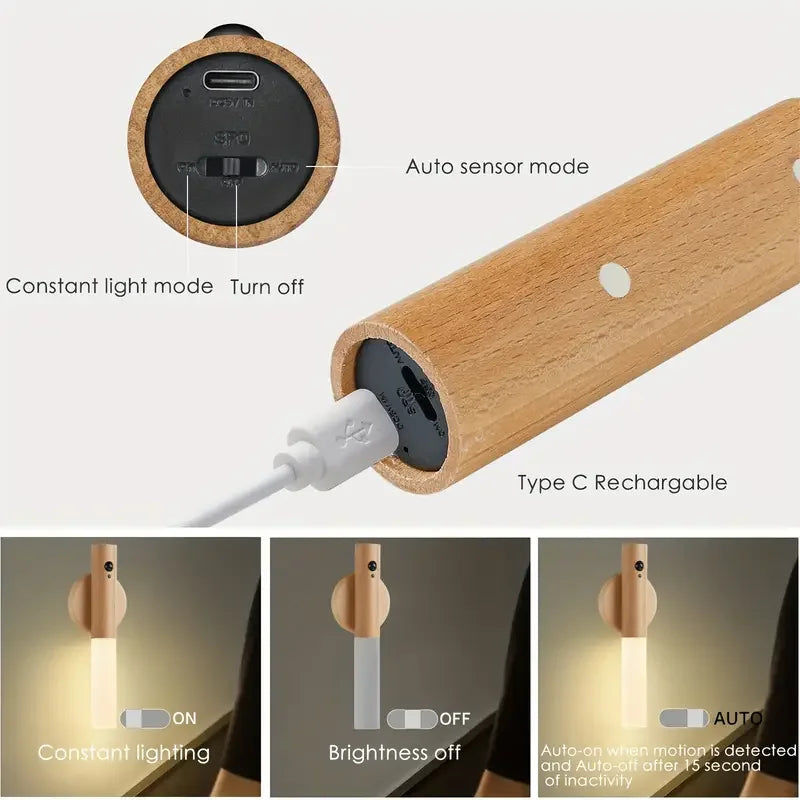 Rechargeable Magnetic Motion-Sensor Wall Light