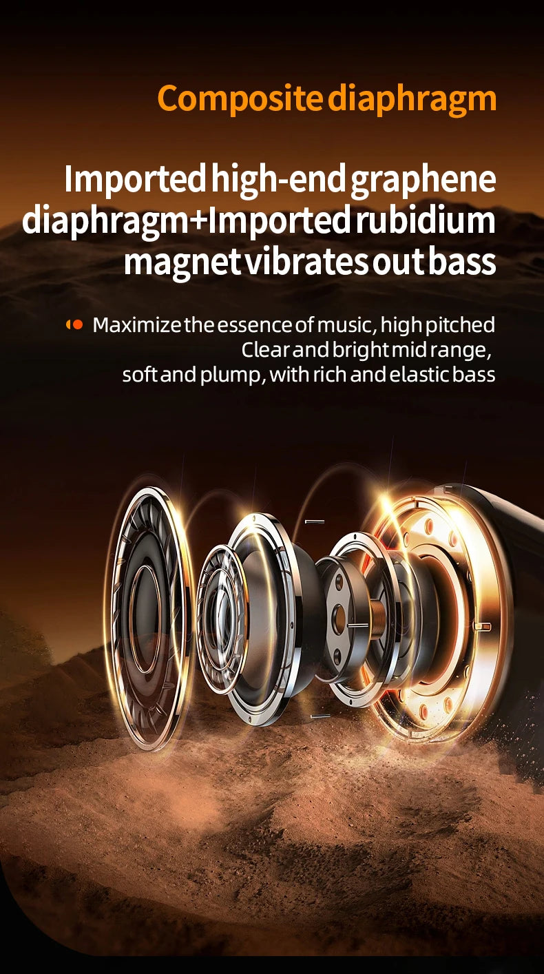 3D Surround Heavy Bass Motorcycle Helmet Headset Stereo Bluetooth Hands Free Call IPX7 Waterproof With Tri-Color Ambient Light 