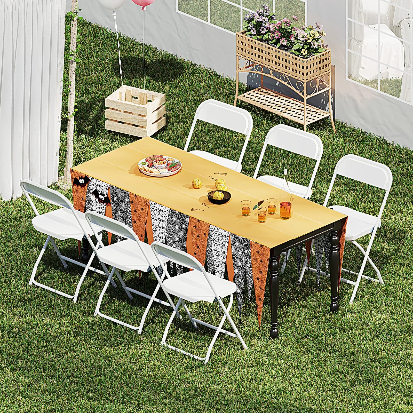 Folding Padded Chair Set with PU Leather Seat, 330LB Capacity