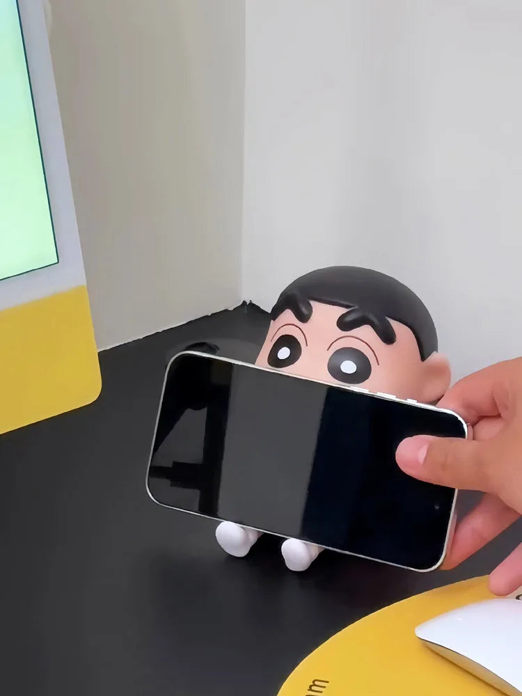 Kawaii Crayon Shin-Chan Boochan Phone Holder Desktop Anime Ornaments Watching Tv Cartoon Phone Support Cute Doll Girls Gifts 