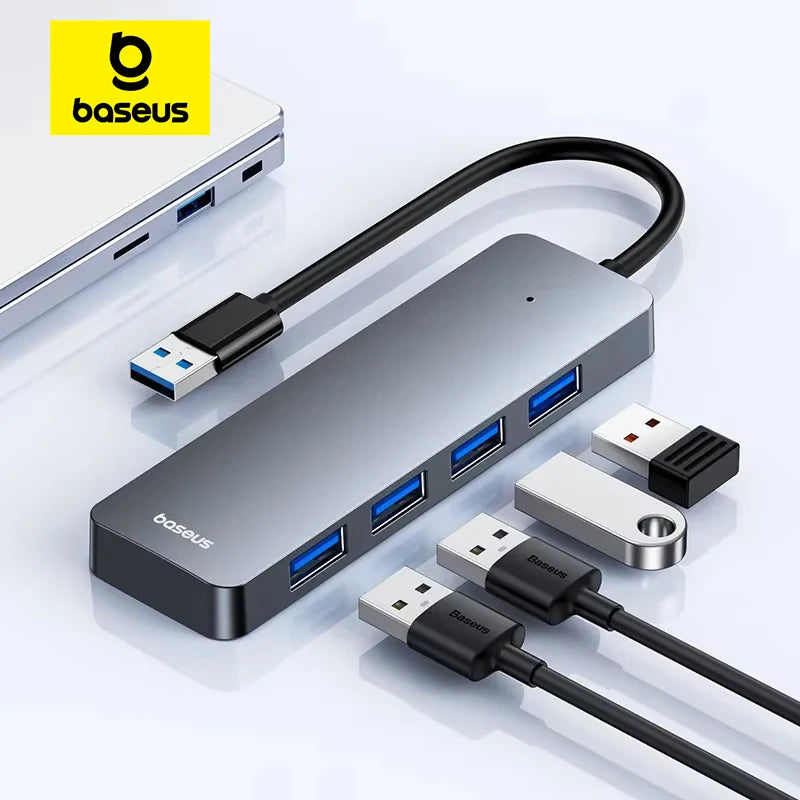 Four-Port USB 3.0 Hub with USB-A Connection
