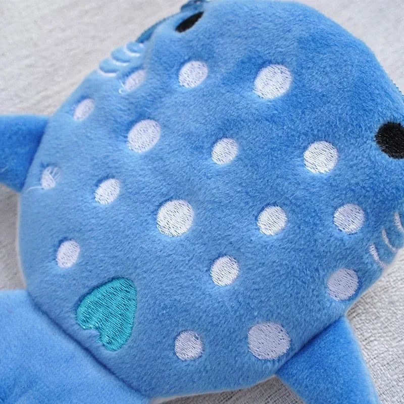 Fashion Cute Blue Shark Mini Whales Coin Purse Plush Zipper Coin Wallet Designer Women's Small Change Bag Key Earphone Pouch 