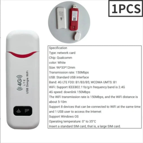 Portable 4G LTE USB WiFi Router 150Mbps