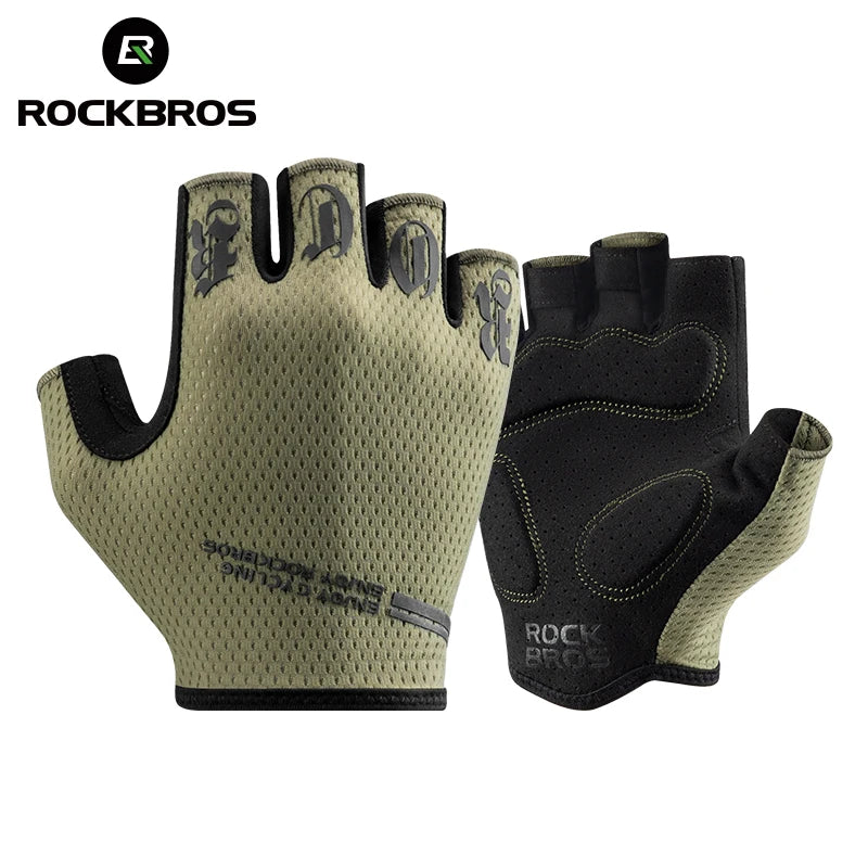 ROCKBROS Half Finger Cycling Gloves Breathable Shock Absorbing Fit