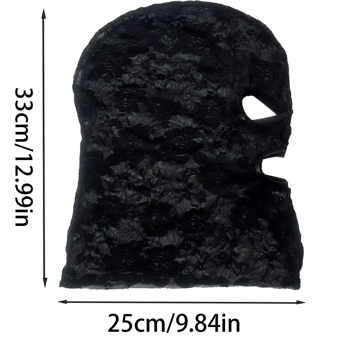 Masque de Venise gothique en dentelle pour homme et femme, visage entier, ouvertures pour les yeux et la bouche, voile noir
