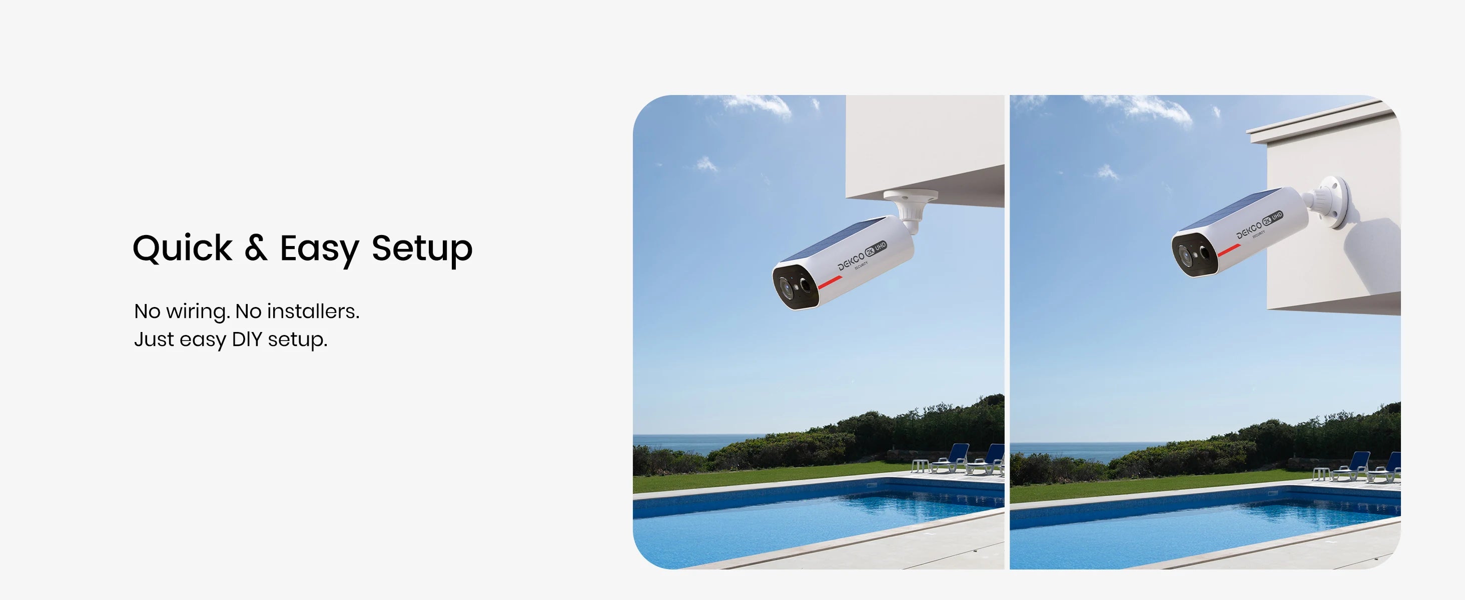 DEKCO 4-Camera Solar Security System with 32GB Storage