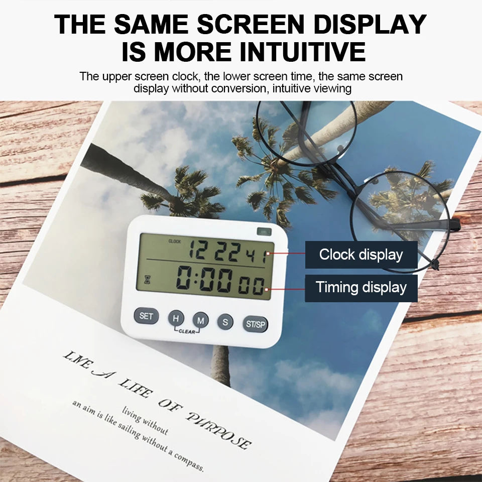 Dual Digital Kitchen Timer - Vibration Option