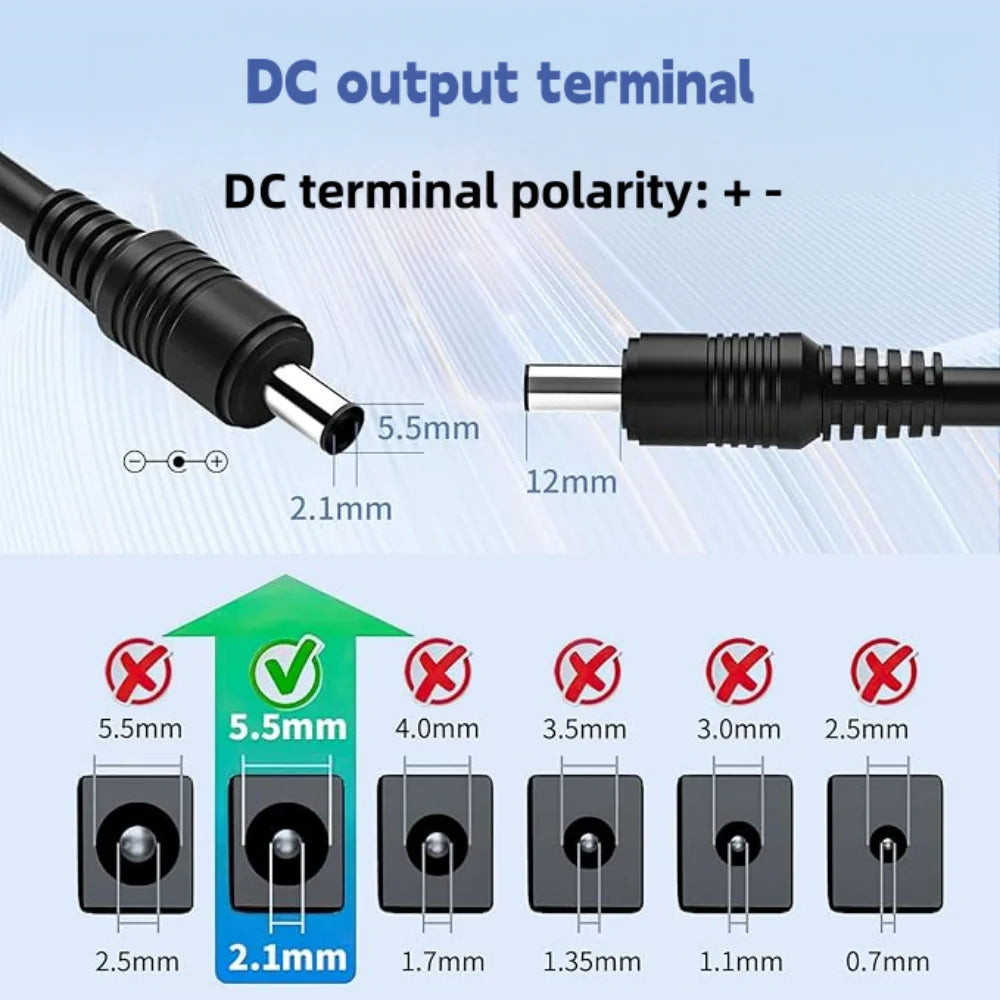 12 V DC Power Adapter, 2 A to 12.5 A Options