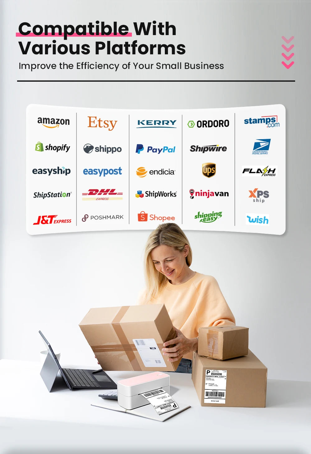 Phomemo 241 Bluetooth Termal Etiket Yazıcısı 4x6 Gönderi Etiketleri için