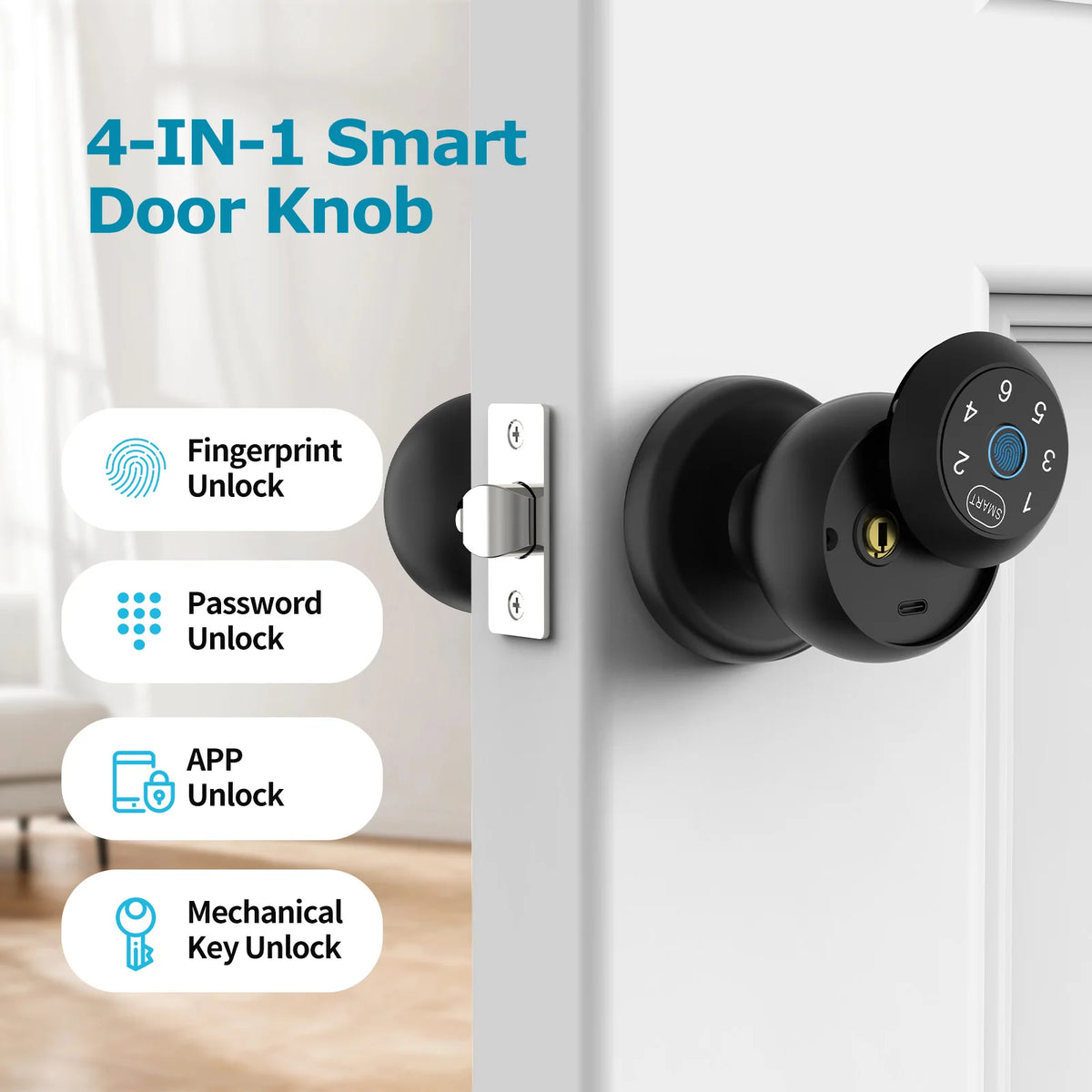 Smart Fingeraftrykslås til Dør med App-kontrol