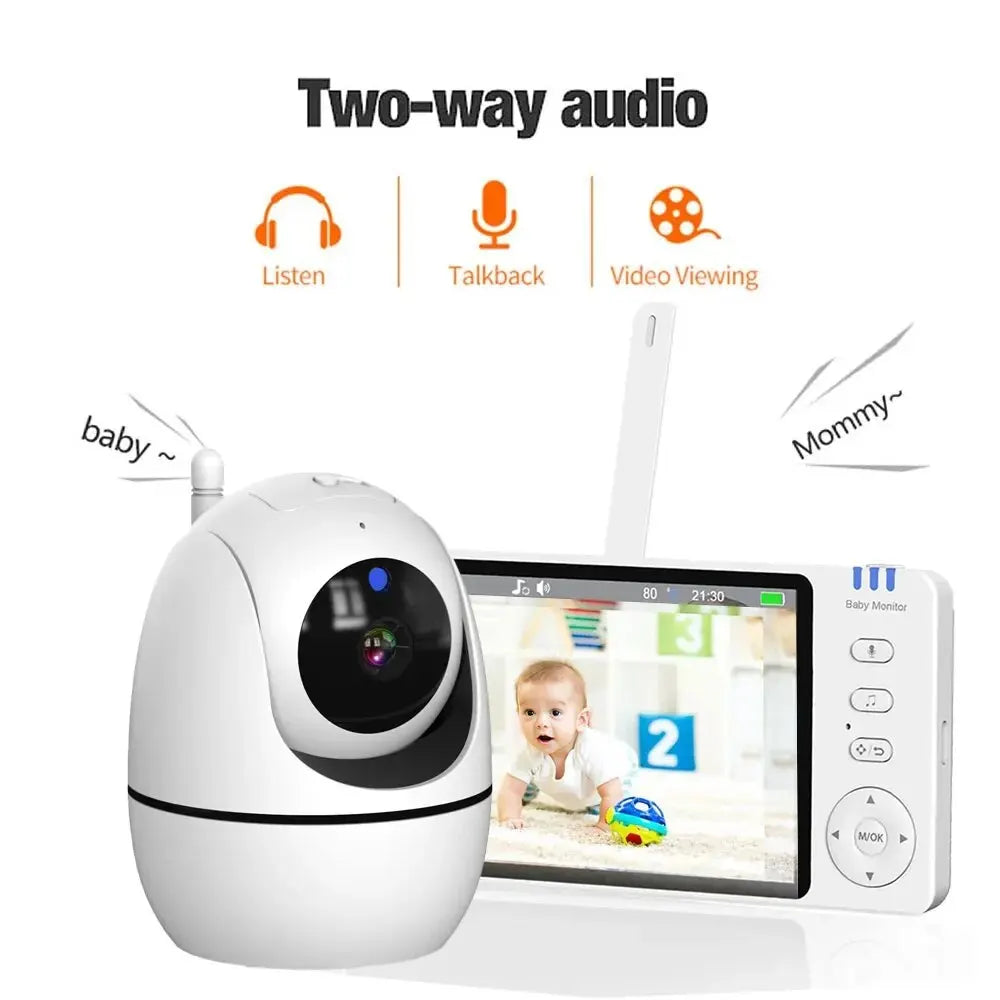 Fünf-Zoll Video-Baby-Monitor mit Schwenk-Neigekamera
