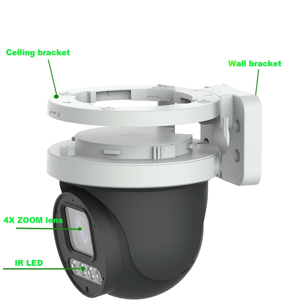 20X ZOOM wifi 4K 8MP 30fps 6MP Auto tracking ZOOM POE auto tracking PTZ IP Camera  RTMP Hikvision protocol 512GB SD 30M IR 