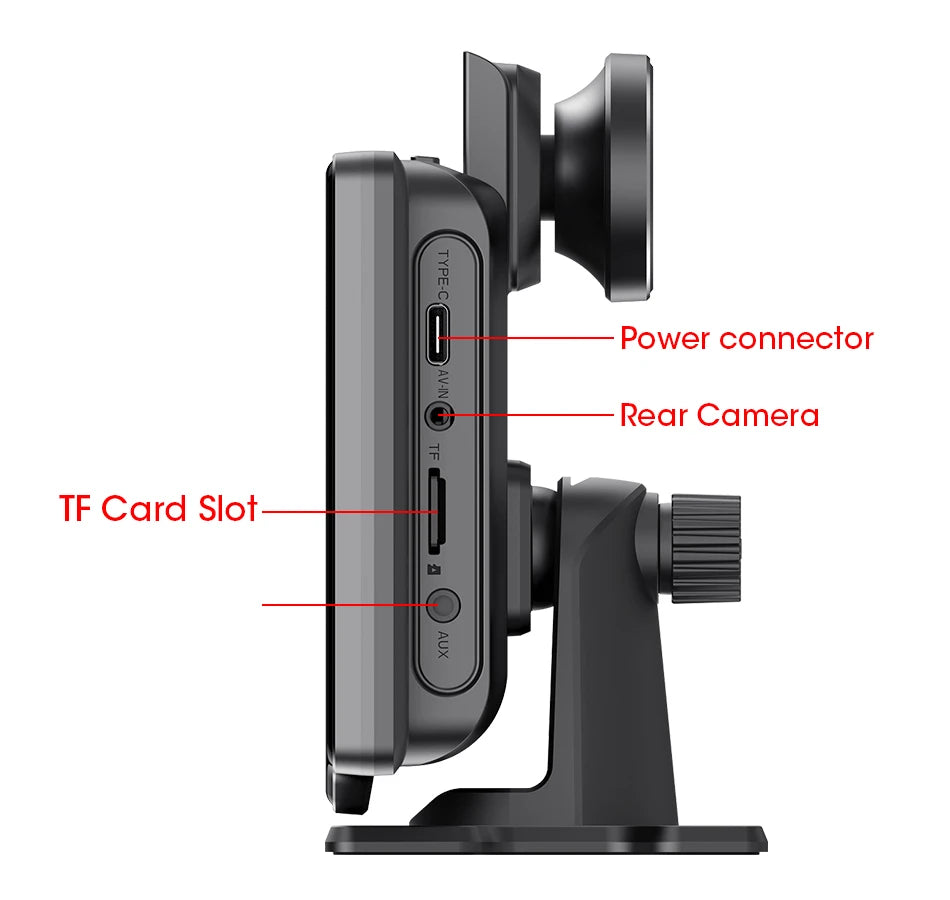 Wireless CarPlay Screen with 4K Dash Cam and GPS