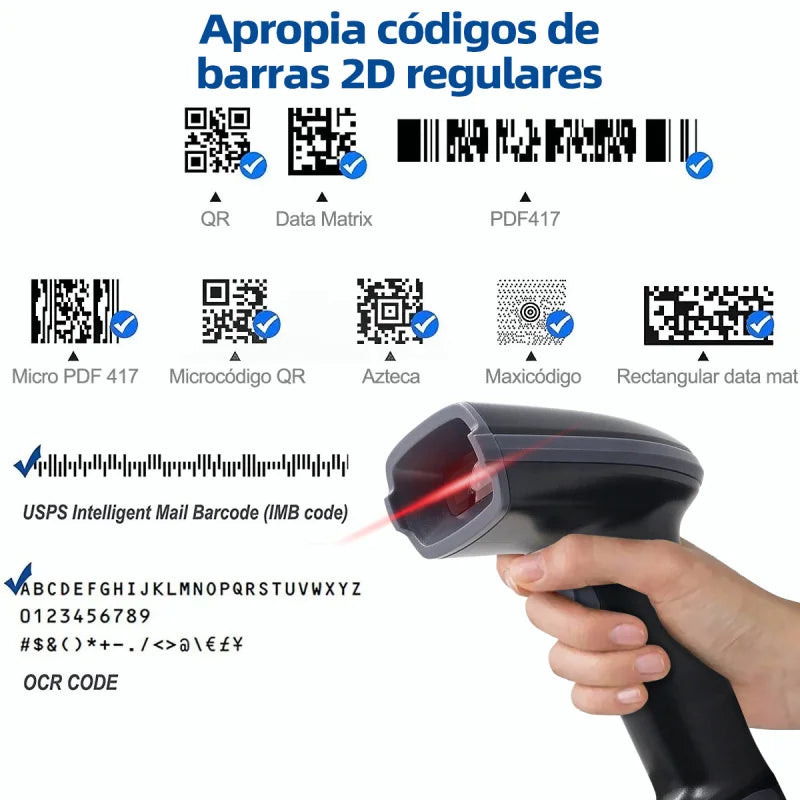 Handheld 1D/2D Barcode Scanner - Connection Options