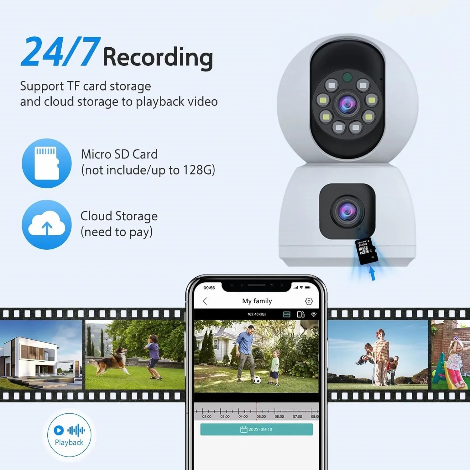 4K 8MP Dual-Lens PTZ Security Camera with Dual-Screen, AI Auto Tracking, Color Night Vision