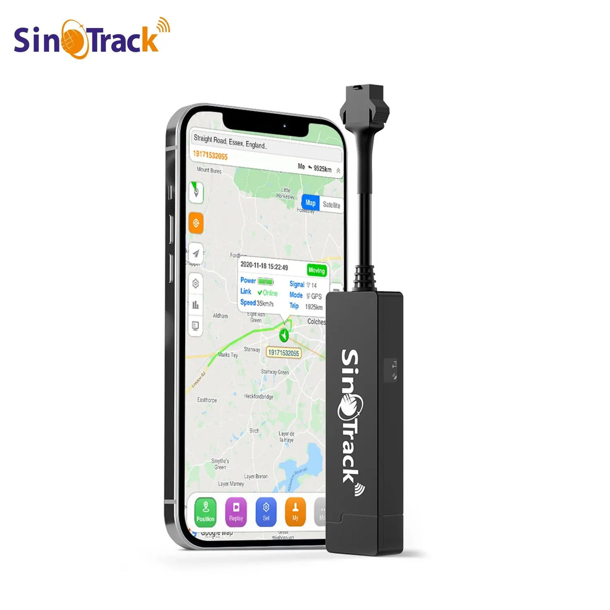 Traceur GPS SinoTrack GSM GPRS pour véhicule - Dispositif de traquage et de localisation à distance ST-901A pour moto avec application gratuite