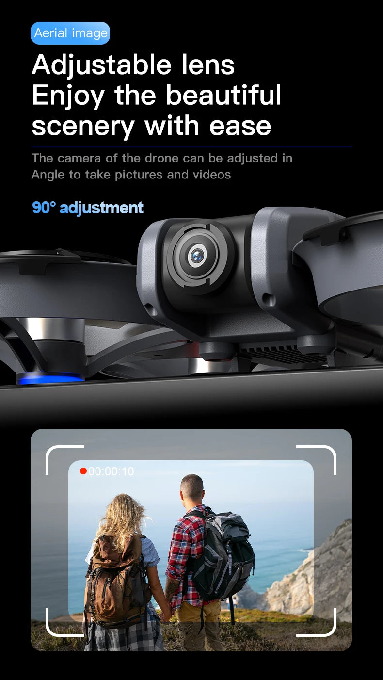 VR Big Drones 4K HD Wide Angle Camera WiFi FPV RC Helicopter with Large Screen Foldable Quadcopter for Professional Photography