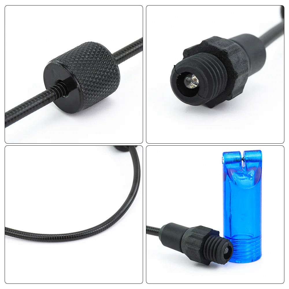 Hirisi B2032 Carp Fishing LED Swinger Drop Off Indicator Metals Soft Pole LED Light Bite Detection for Carp Coarse Fishing