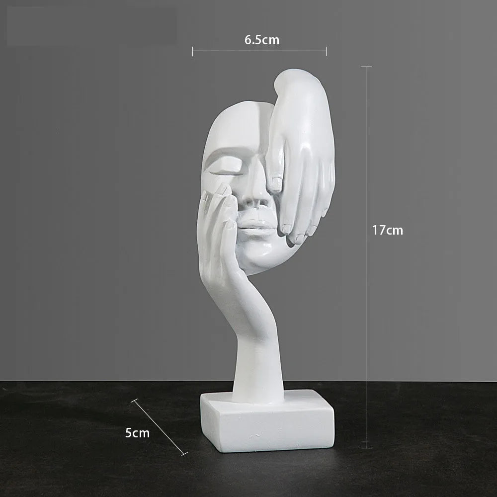Resin Abstract Mask Statues European Miniature Figurines for Interior Home Office Study Desktop Figure Ornament Decor Gift 