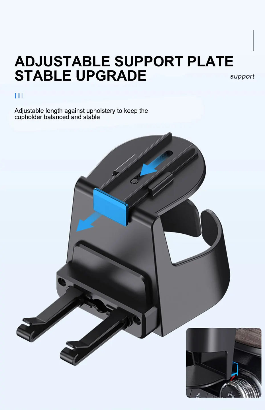 SEAMETAL Car Air Vent Drink Holder Expander Universal Adjustable Bottle Mount for Cold Drink Stable Anti Shake Auto Cup Holder