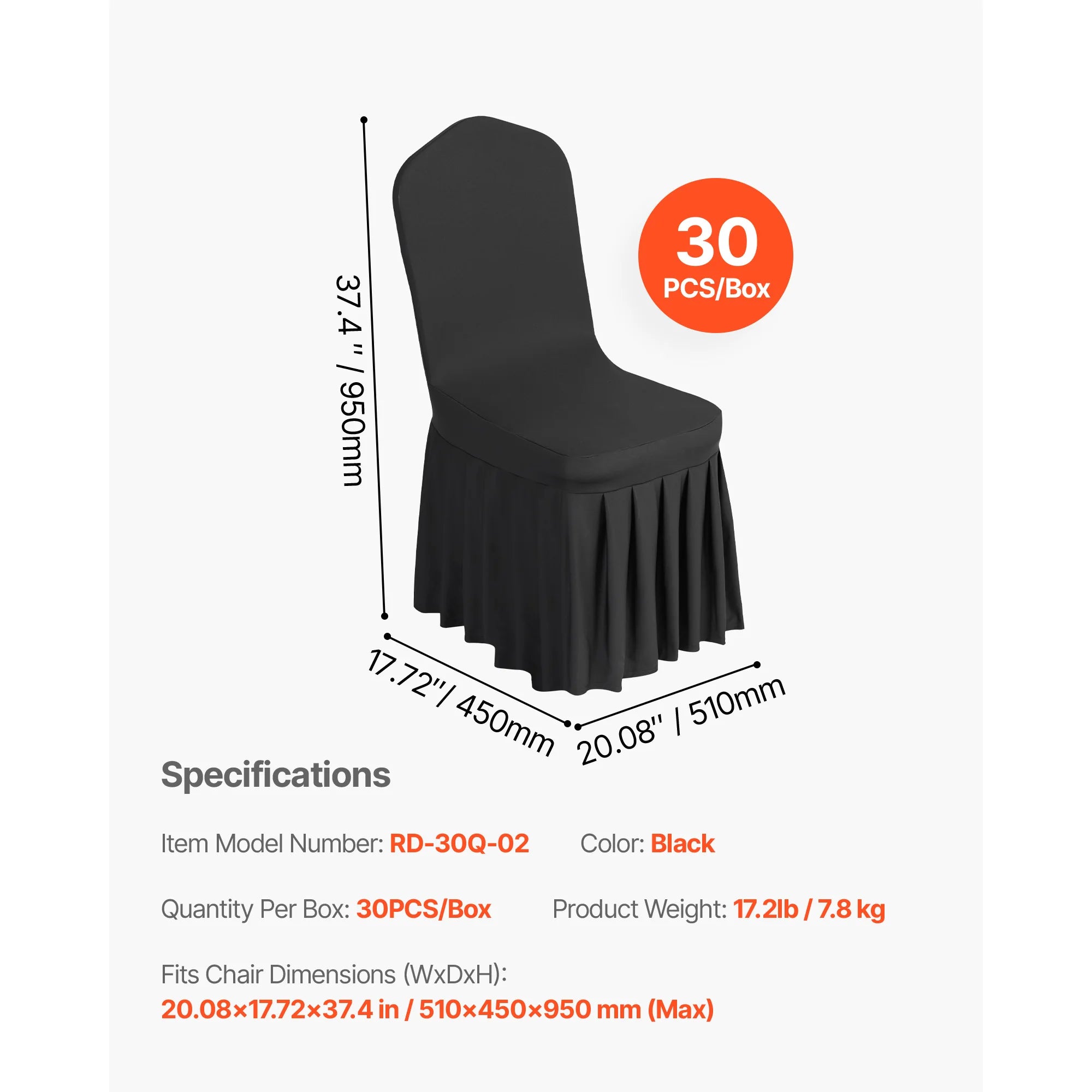 SucceBuy 30 Pcs White Chair Covers Polyester Spandex Chair Cover Stretch Slipcovers Removable Chair Cover for Party, Banquet