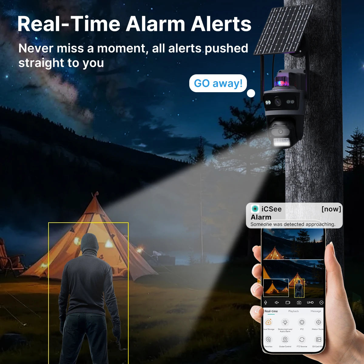 4G Outdoor Solar Security Camera with Auto Tracking and Night Vision