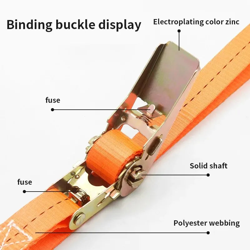 Cargo Tie-Down Strap with Metal Buckle, 3 m or 6 m