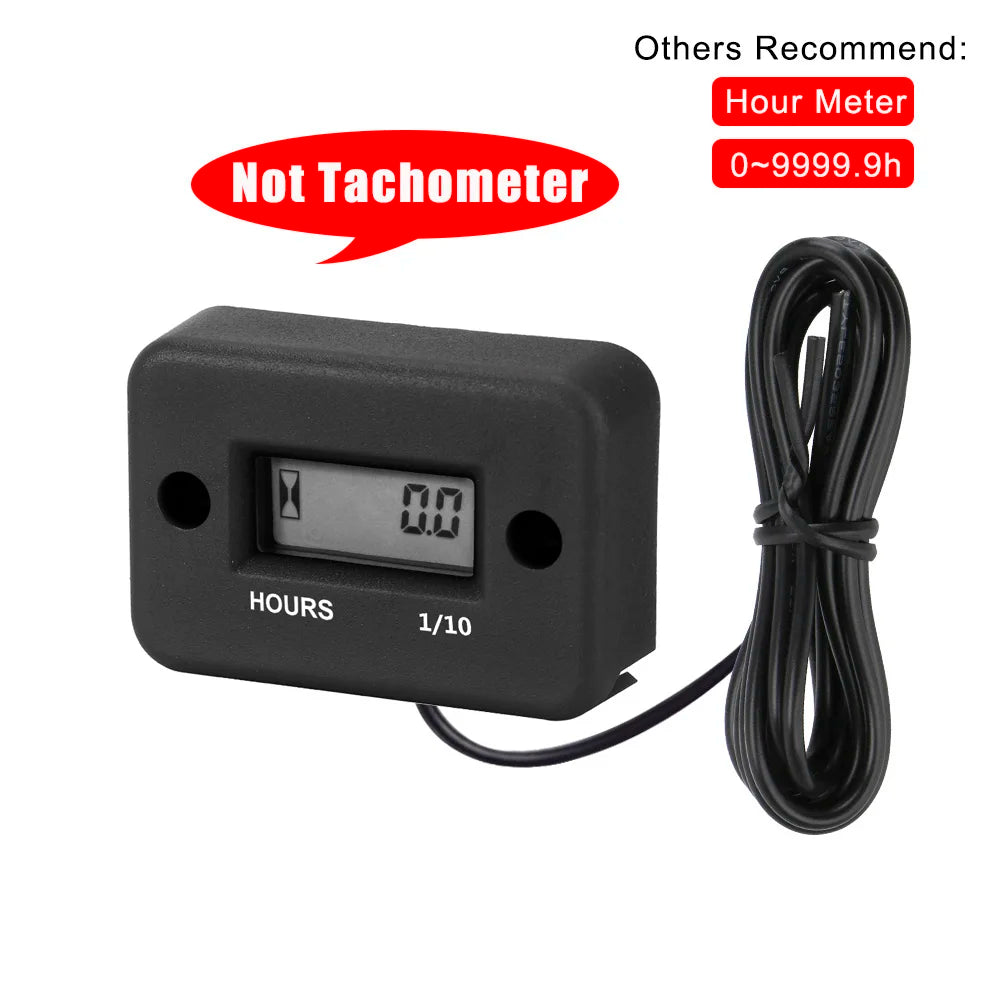 Tachometer 100-30000 RPM Meter Gauge Digital Tach Hour Tester Motorcycle Accessories for ATV Lawn Mower 2/4 Stroke Electric Saw