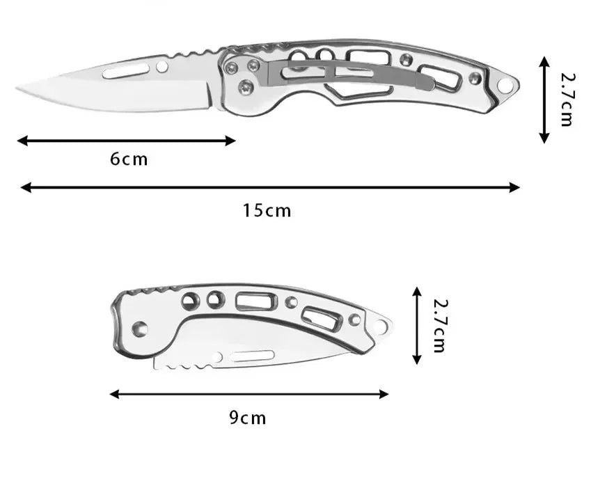Stainless Steel Keychain Folding Knife Outdoor Carrying Knife Mirror Sharp Pocket Knife Fruit Knife Folding Knife Outdoor Tool 