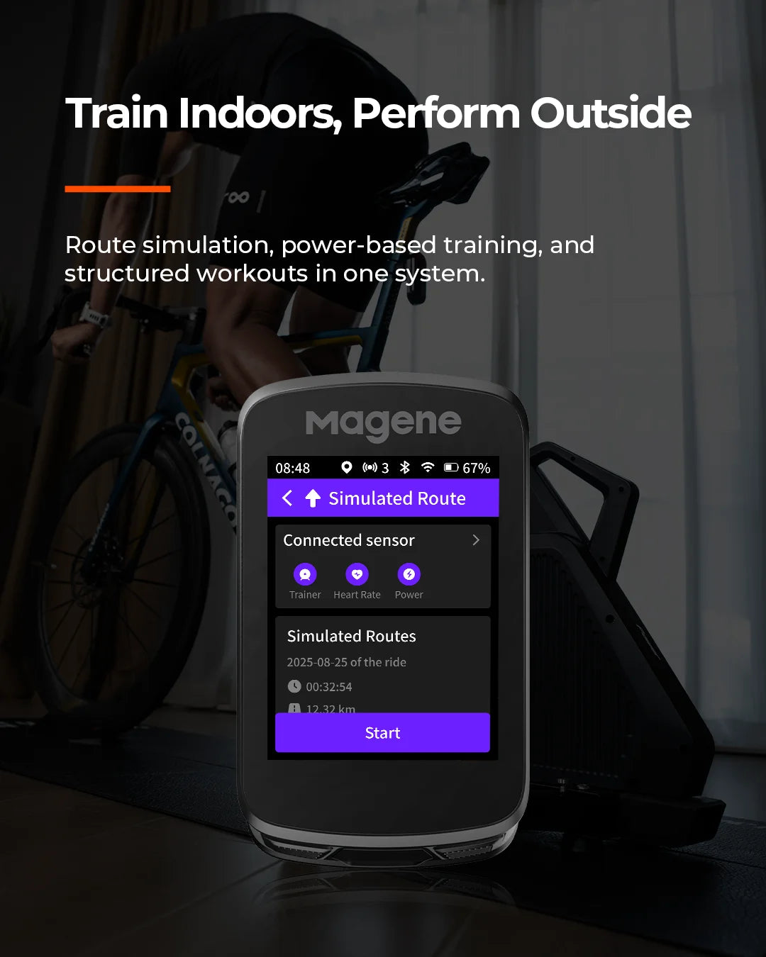 Computer per bici GPS Magene C606V2 con navigazione touchscreen da 2,8"
