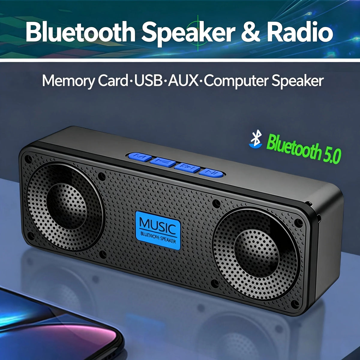 Enceinte Bluetooth portable S18 avec FM et AUX