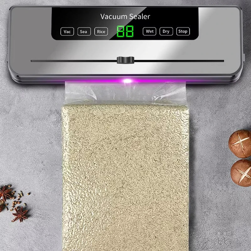 Electric Vacuum Sealer Machine Dry/Wet Food Packaging Vacuum Sealing Bags Food Storage Vacuum Packaging Machine for Kitchen 