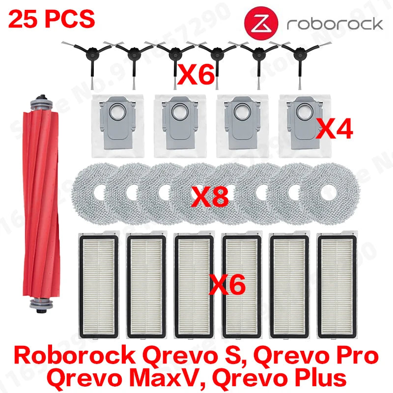 Náhradné diely pre robotický vysávač Roborock Qrevo, viacero súprav