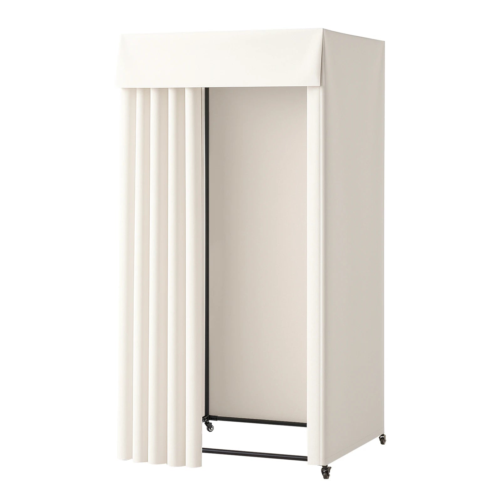 Mobile Fitting Room with Thick Privacy Curtains & Rolling Casters